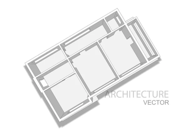 Plano Arquitectónico Proyecto Técnico Proyecto Plan Casa Diseño Ingeniería Construcción — Vector de stock