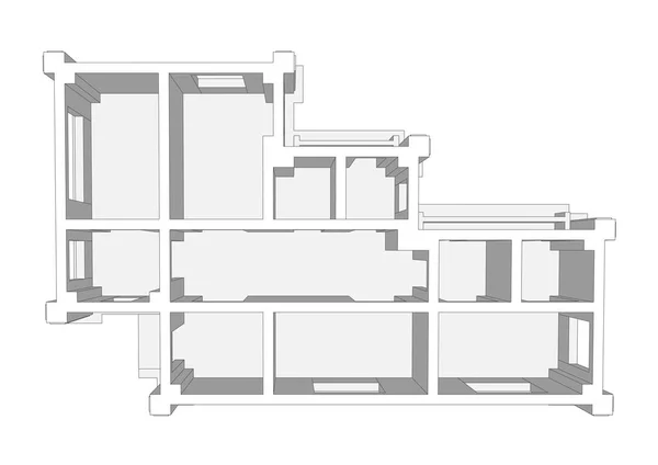 Plano Casa Vista Superior Construção Industrial Casas Vector — Vetor de Stock