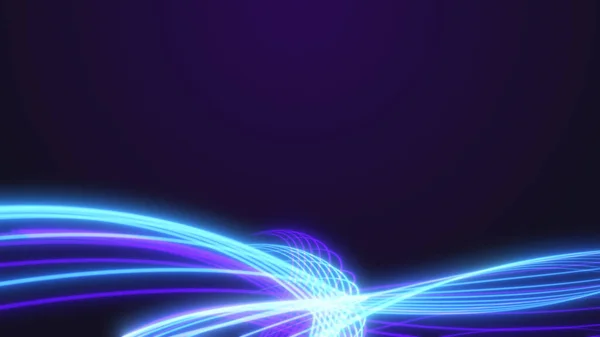 Abstraktní Pozadí Neonových Linií Futuristický Sci Modrý Banner Dynamická Laserová — Stock fotografie