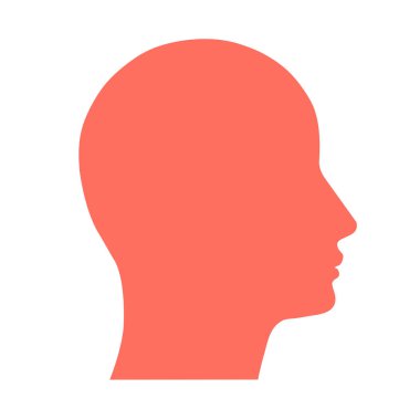 Yüz silueti. Asgari profil baş simgesi. Vektör.