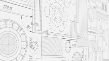 Teknoloji arka planda. Teknik mühendislik sancakları. Dönen dişliler. Okul doktorları. Makine teknolojisi..