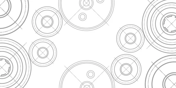 Círculos Geométricos Abstratos Tecnologia Engenharia Fundo Engrenagens Rotativas Ilustração Vetorial —  Vetores de Stock