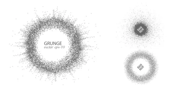 Esplosione Punti Set Cornici Puntini Grunge Sfondo Astratto Illustrazione Vettoriale — Vettoriale Stock