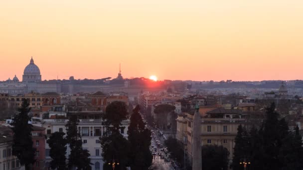 Pôr do sol sobre o Vaticano. Prazo de validade — Vídeo de Stock