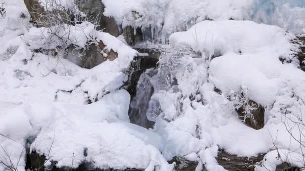 Cae bajo el hielo . — Vídeo de stock