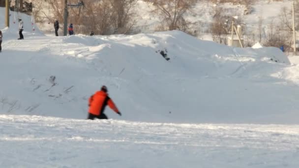 Yekaterinburg Russie Janvier 2016 Descente Skieur Sur Pente Uktuss Mountains — Video