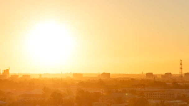 Tramonto sulla città di Karaganda — Video Stock