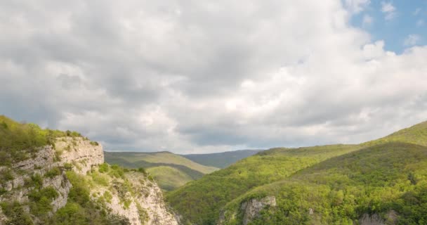 Clouds over the Grand Canyon of Crimea — Stock Video