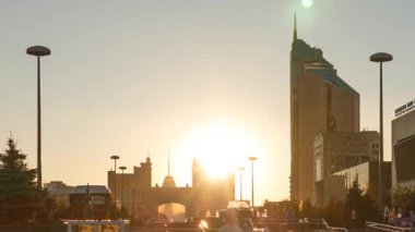 Yeni Astana binalar ve sokak aydınlatma