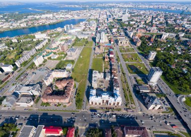 Kazan, Rusya. Hava görüntüsü. Kazan Panoraması