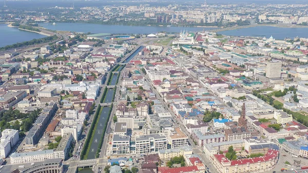 Kazan Rússia Vista Panorâmica Cidade Kazan Com Kremlin Rio Bulak — Fotografia de Stock