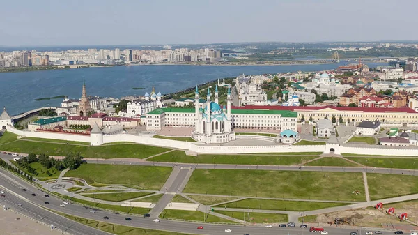 Kazán Rusia Vista Aérea Del Kremlin Kazán Mezquita Kul Sharif —  Fotos de Stock