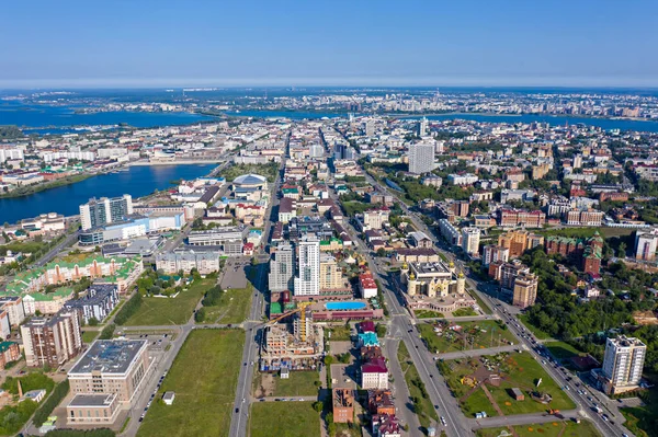 Kazan Ryssland Flygfoto Panorama Över Kazan — Stockfoto