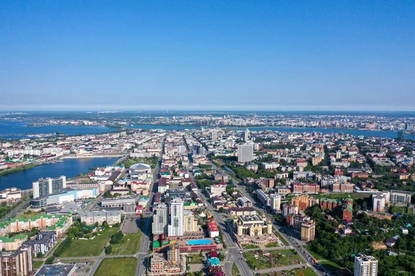 Kazan Ryssland Flygfoto Panorama Över Kazan — Stockfoto