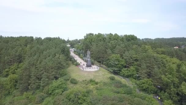 Monumen: Kenangan bagi para penambang Kuzbass. Kota Kemerovo. Rusia. 4K — Stok Video