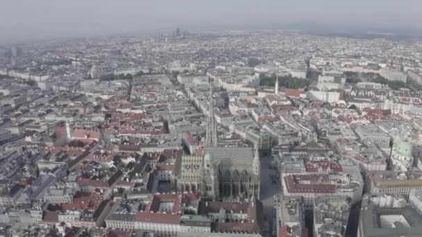 Bécs, Ausztria. Szent István székesegyház (Németország: Stephansdom). Katolikus katedrális - Ausztria nemzeti szimbóluma. 4K — Stock videók