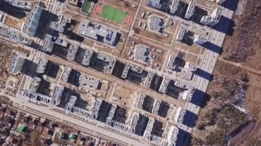 Yeni Akademicheskiy bölgesinin en iyi manzarası. Ekaterinburg, Rusya. 4K