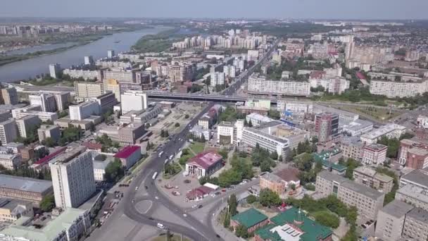 Blick auf die Stadt Omsk, Russland. 4K — Stockvideo