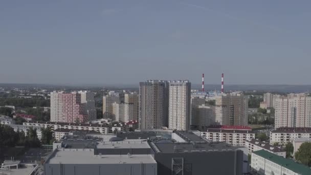 Kazan, Rusland. Slaapgedeelte van de stad. Stadspanorama. 4K — Stockvideo