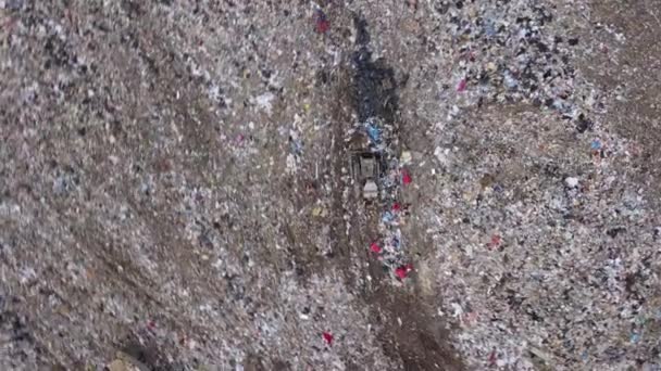 Il trattore sposta rifiuti nelle discariche nelle vicinanze della città di Ekaterinburg, in Russia. 4K — Video Stock