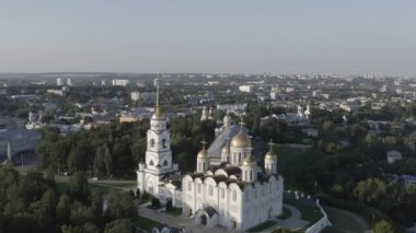 Rusya, Vladimir. Vladimir 'deki Dormition Katedrali (Assumption Cathedral) Rus Ortodoks Kilisesi Vladimir Metropolitan Katedrali. 4K