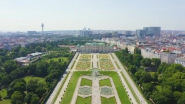 Viyana, Avusturya. Belvedere Viyana 'da bir barok saray kompleksi. Lucas von Hildebrandt tarafından 18. yüzyılın başında inşa edilmiştir. 4K