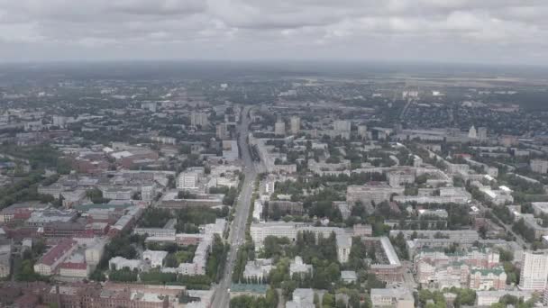 Ivanovo, Rusia. Vuelo sobre el centro de la ciudad. Plaza Revolución. 4K — Vídeo de stock