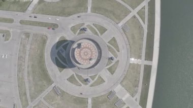 Kazan, Rusya. Kazan Aile Merkezi 'nin (Düğün Sarayı) hava görüntüsü. 4K