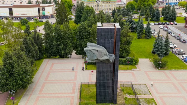 Ivanovo Ryssland Augusti 2020 Flyg Över Centrum Revolvkvadrat Monument Till — Stockfoto