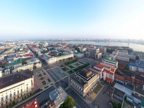 Kasan Russland August 2020 Freiheitsplatz Und Verwaltung Luftaufnahme Der Zentralen — Stockfoto