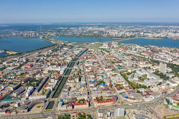 Kazan Rússia Vista Panorâmica Cidade Kazan Com Kremlin Rio Bulak — Fotografia de Stock
