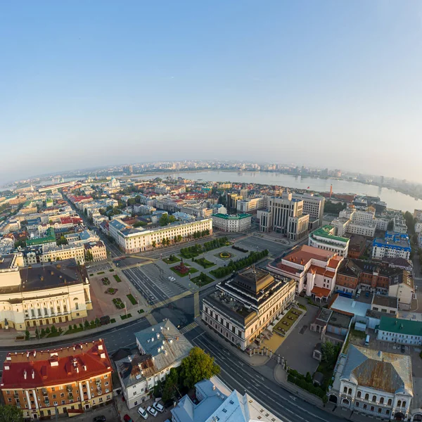 Kasan Russland Freiheitsplatz Und Verwaltung Luftaufnahme Der Zentralen Stadtviertel Von — Stockfoto