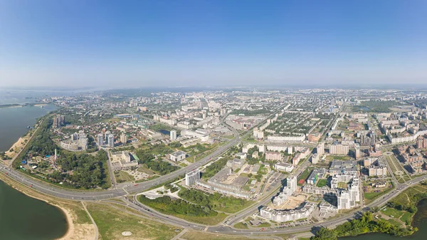 Kazan Rússia Vista Aérea Dos Distritos Centrais Kazan Voo Sobre — Fotografia de Stock
