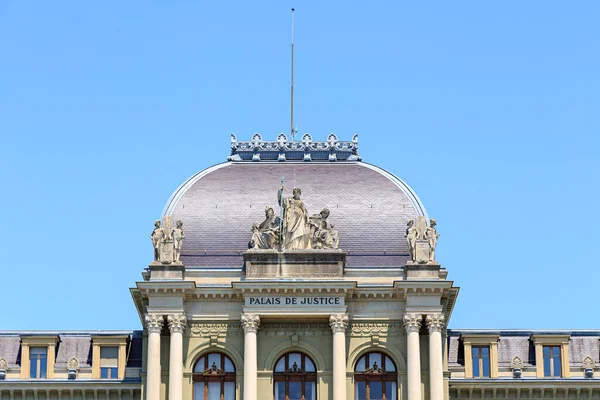 Lausanne Schweiz Justitiepalatset Schweiziska Federala Domstolen — Stockfoto