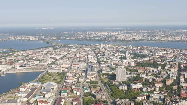Καζάν Ρωσία Γενικό Πανόραμα Της Πόλης Θέα Κέντρο Αεροφωτογραφία — Φωτογραφία Αρχείου