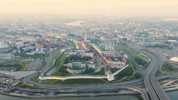 Καζάν Ρωσία Αεροφωτογραφία Του Κρεμλίνου Του Καζάν Νωρίς Πρωί Kazanka — Φωτογραφία Αρχείου