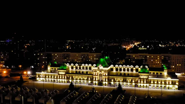 Nijni Novgorod Russie Vue Aérienne Nuit Sur Bâtiment Foire Nijni — Photo