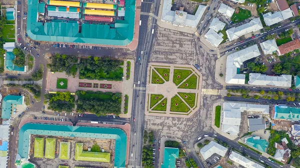 Kostroma Rusia Vuelo Sobre Centro Histórico Ciudad Kostroma Plaza Susaninskaya — Foto de Stock