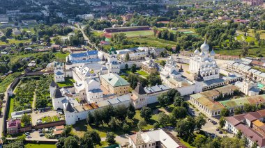 Rostov, Rusya. Rostov Kremlin. Büyük Rostov şehrinin ana ilgi odağı, Havadan Bakış  