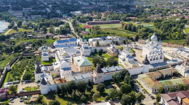 Rostov, Rusya. Rostov Kremlin. Büyük Rostov şehrinin ana ilgi odağı, Havadan Bakış  