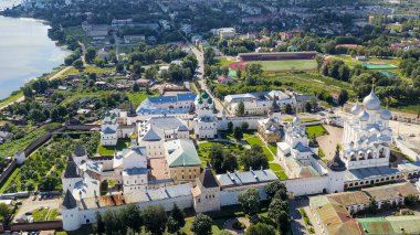 Rostov, Rusya. Rostov Kremlin. Büyük Rostov şehrinin ana ilgi odağı, Havadan Bakış  