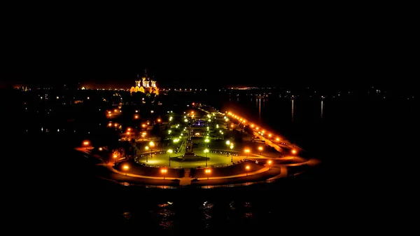 Yaroslavl Russie Strelka Spit Kotorosl Jette Dans Volga River Lumières — Photo