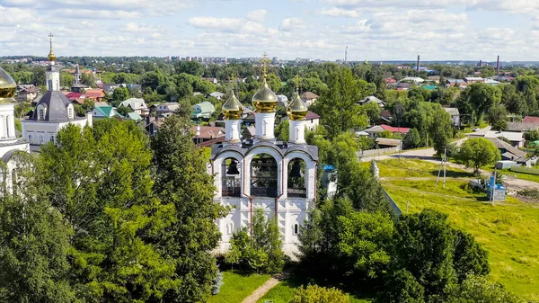 Pereslavl Zalessky Rosja Klasztor Mikołaja Peresławskiego Chmury Lato Widok Lotu — Zdjęcie stockowe