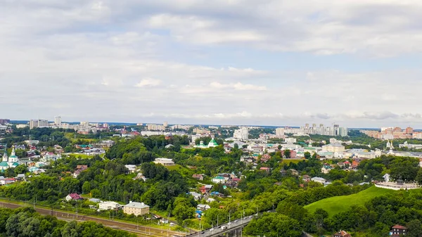 俄罗斯 弗拉基米尔 从空中俯瞰市中心 空中观景 — 图库照片