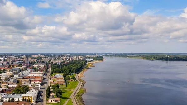 Rybińsk Rosja Budynek Dawnej Giełdy Zbóż Nabrzeża Wołgi Widok Lotu — Zdjęcie stockowe