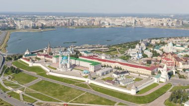 Kazan, Rusya. Kazan Kremlin 'in hava görüntüsü, Hava Görüntüsü  