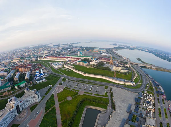 Vista Aérea Del Kremlin Kazán Durante Amanecer —  Fotos de Stock