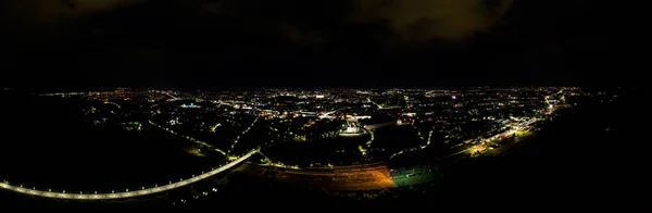 Rusia Vladimir Centro Ciudad Panorama Vista Aérea Nocturna — Foto de Stock