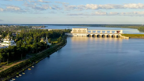 Uglich Rússia Central Hidroeléctrica Uglich Rio Volga Região Yaroslavl Parte — Fotografia de Stock