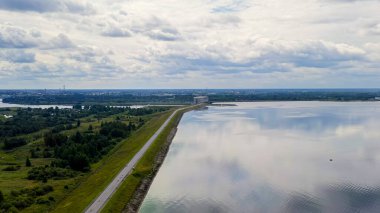 Rybinsk, Rusya. Rybinsk hidroelektrik santralinin hava görüntüsü, Hava Görüntüsü  